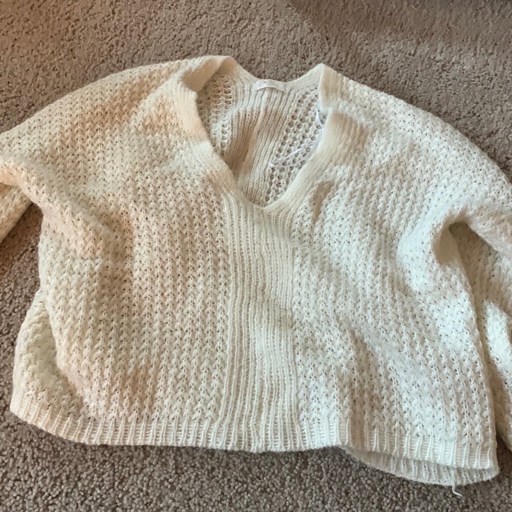 White knitted cropped sweater Size:M